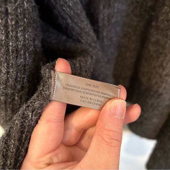 Anthropologie Akeni + Kin Open Wide Sleeve Ribbed Cardigan Gray Size OS - Picture 7 of 9